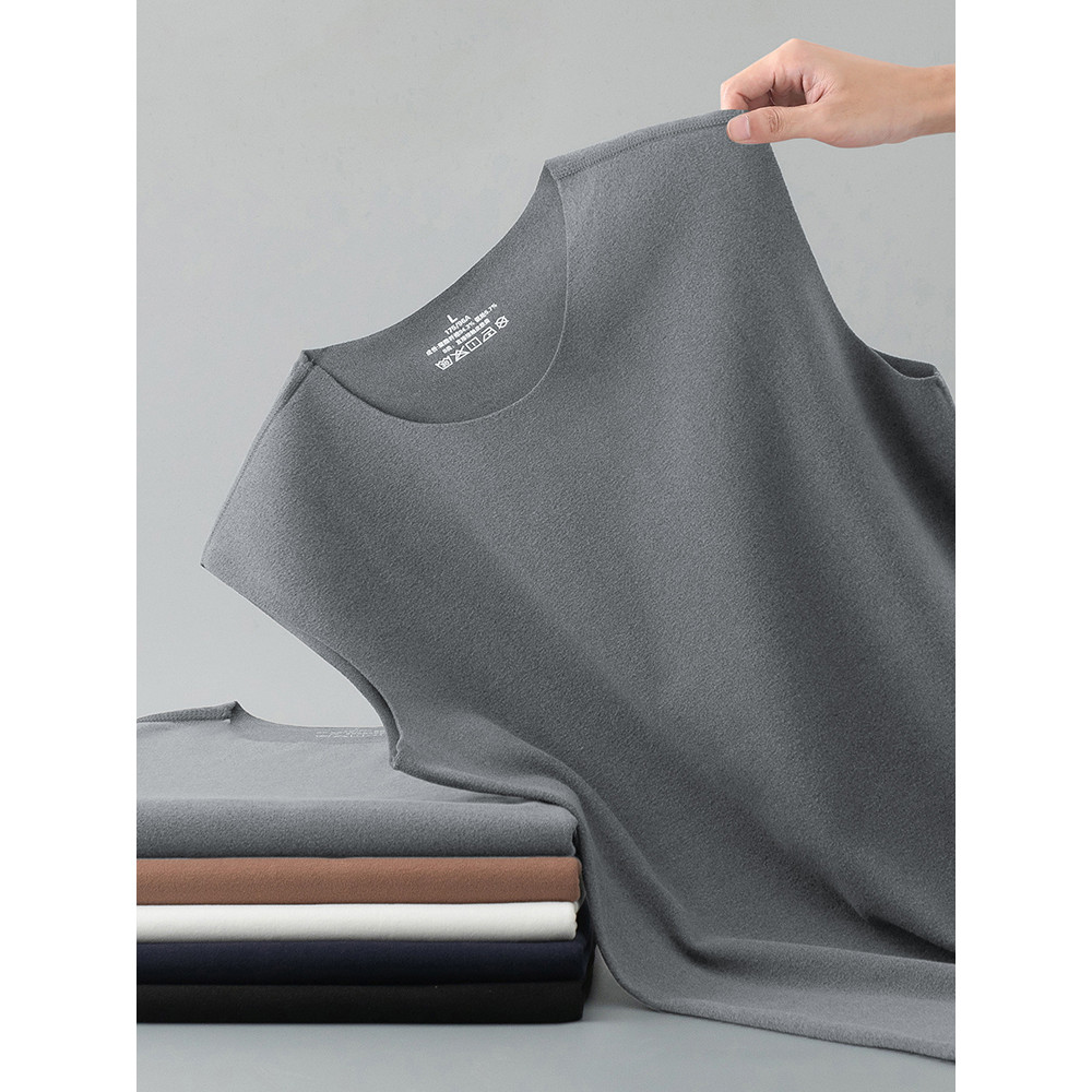 Colete de veludo alemão dupla face, roupa íntima masculina, inverno, sem costura, quente, roupa interna, roupas de outon