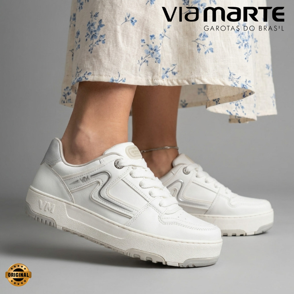 Tênis Feminino Via Marte Flatform Casual Solado Alto Confortável Urbano Original