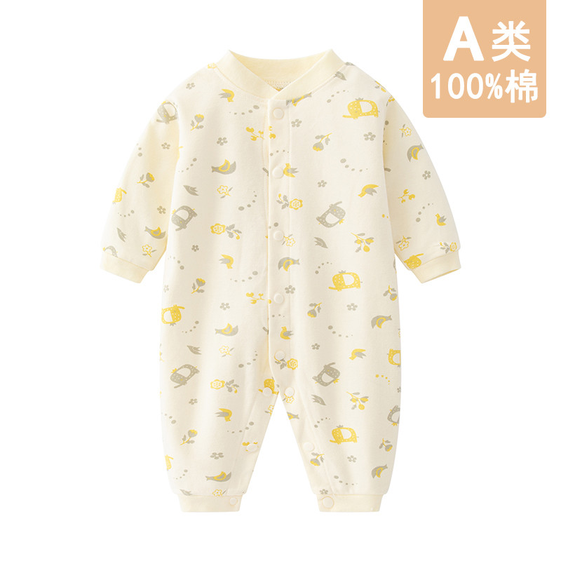 Macacão de bebê outono inverno engrossado roupa interior primavera outono puro algodão pijamas de bebê de manga comprida