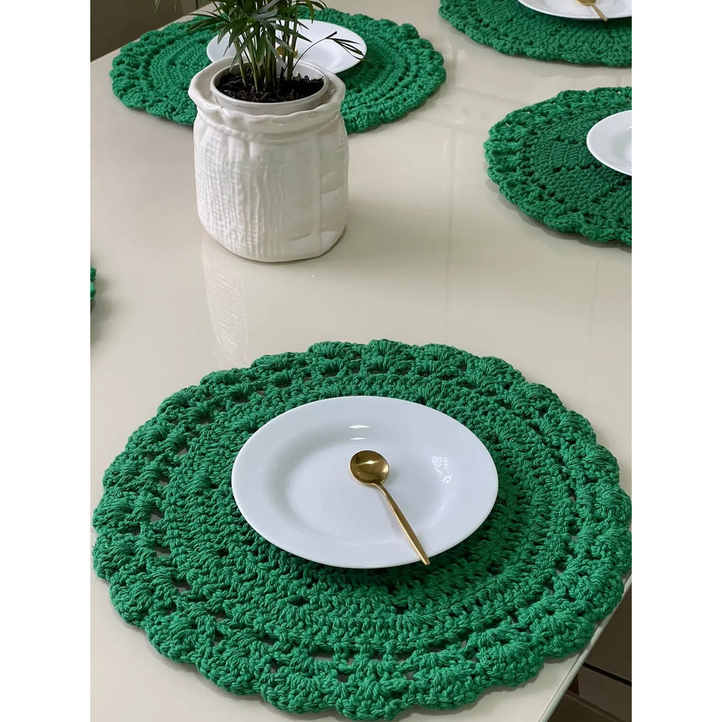 Sousplat Sulpa De Crochê Kit 8 Peças- Oferta Do Dia