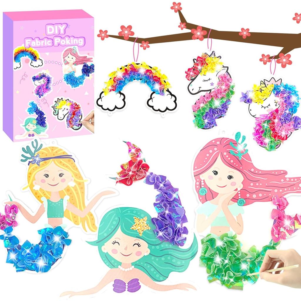 Poke in Fun Art Fabric Craft, Artesanato para Crianças, Kits de Artesanato DIY, Crie Artesanato Sem Sujeira, Ideias de P