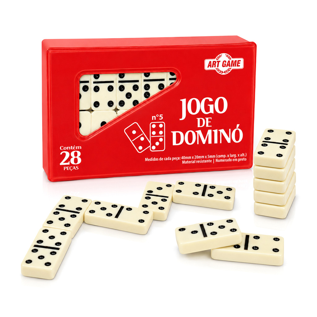 Jogo De Dominó Profissional Com 28 Peças Osso Estojo