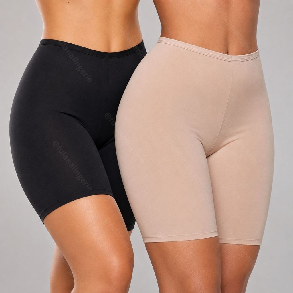 Kit 2 Shorts Anágua Segunda Pele Cintura Alta Não Marca Para Vestido - Anagua