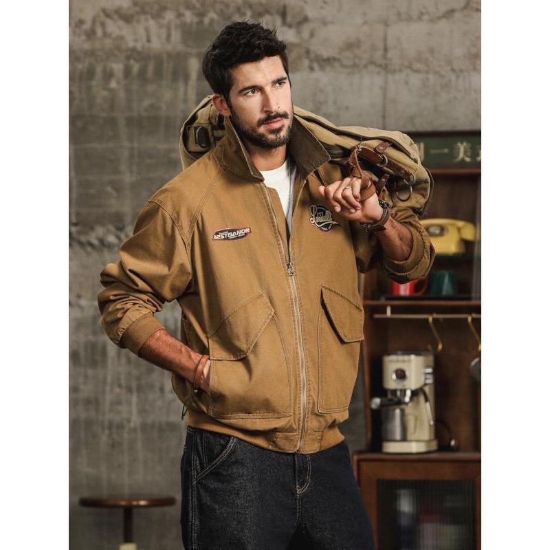 Americano High street vôo jaqueta masculina primavera outono Retro resistente ao desgaste tático ferramentas jaqueta for