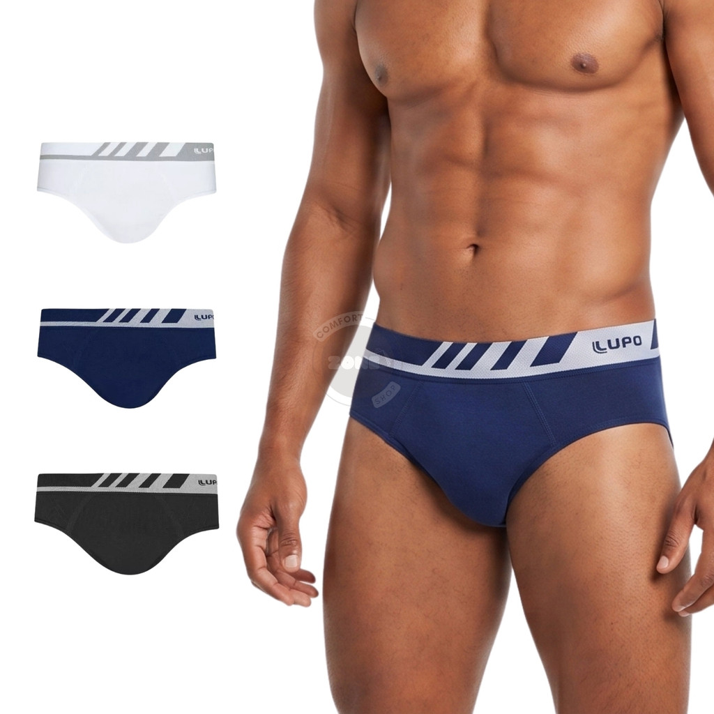 Cueca Slip Lupo Adulto Microfibra Sem Costura Original Conforto (P ao XG)