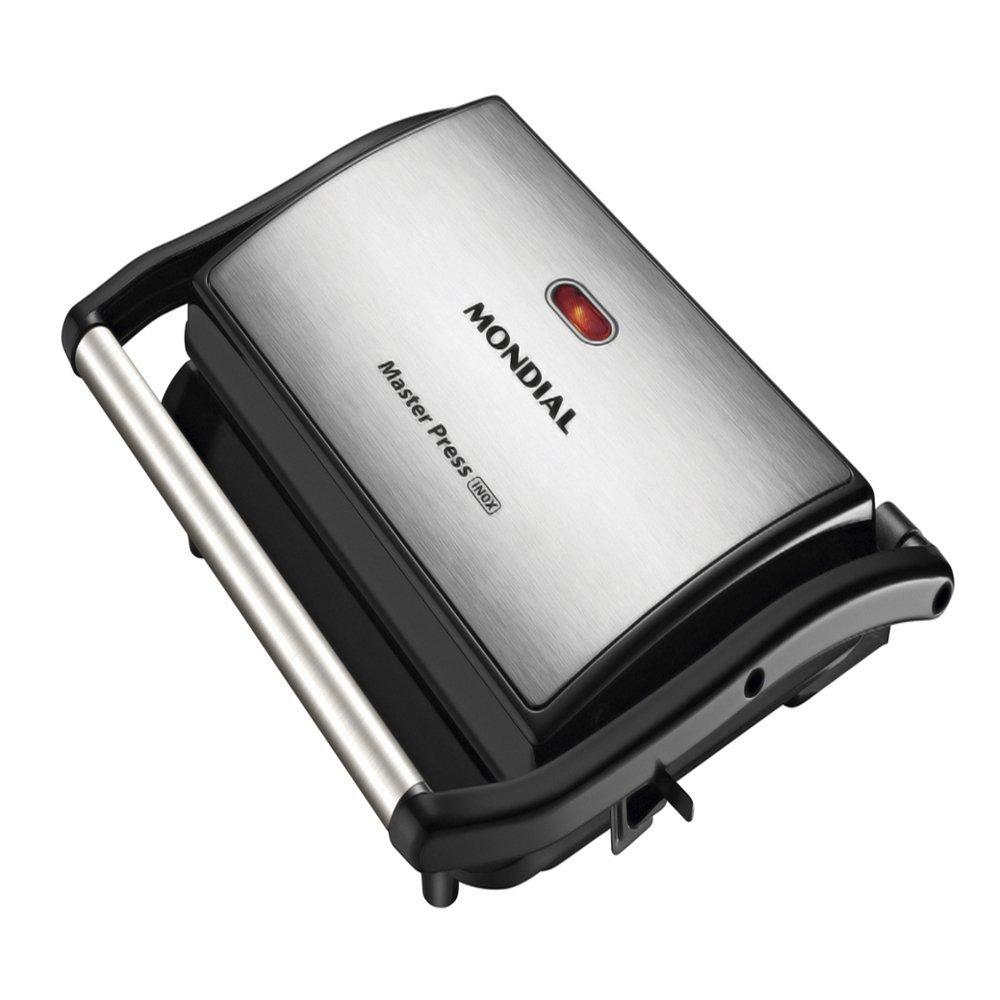 Grill Mondial PG-01-CL Master Press - 3 em 1, Antiaderente, 1000W, Preto