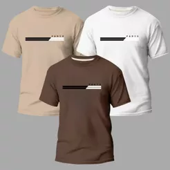 Kit 3 Camiseta Masculina Paris 100% Algodão Plus Size G1 G2 G3 G4 Envio Imediato
