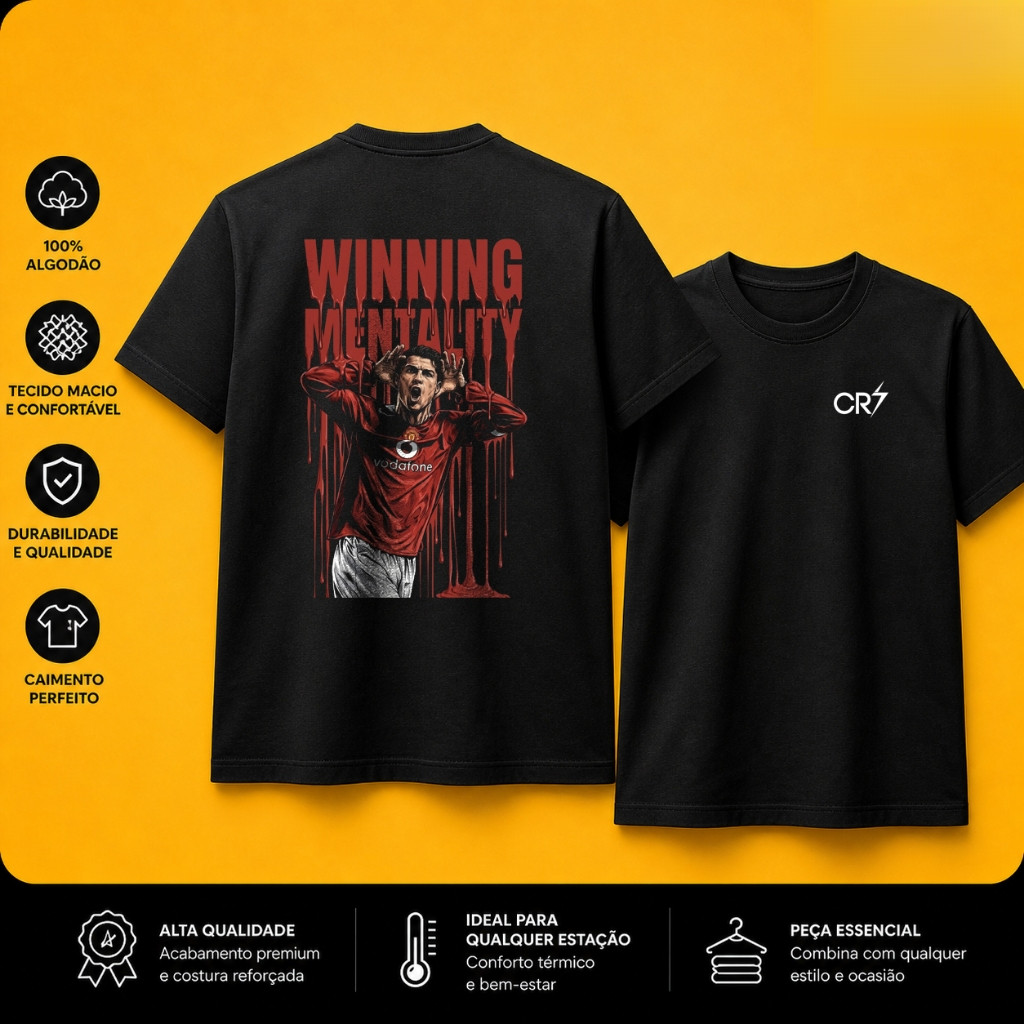 [Camiseta Premium em Algodão Puro]GXG Camiseta Cristiano Ronaldo CR7 Masculina Estampa Premium Futebol Casual