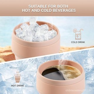 2 Copos Dobráveis para Viagem, Copo de Viagem de Silicone Dobrável para Bebidas Quentes e Frias, Caneca de Café de Viage
