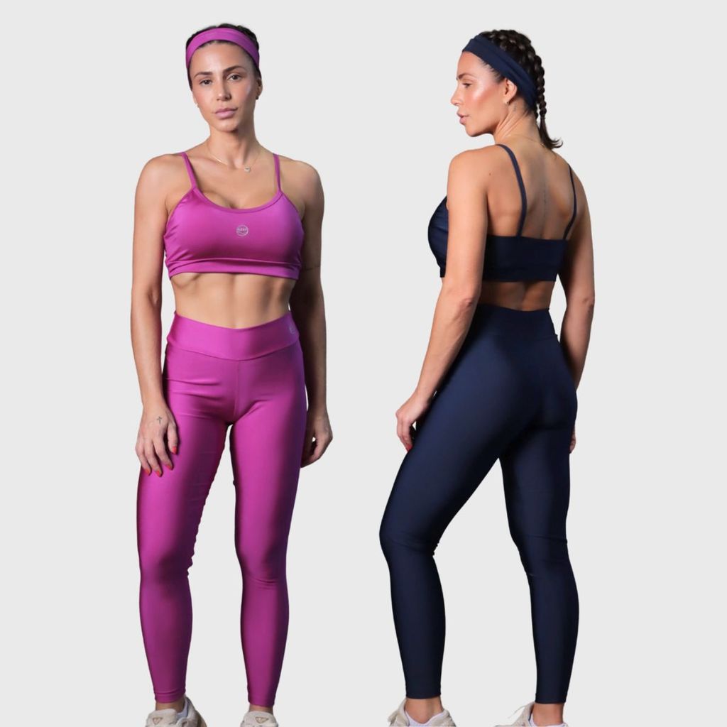 Legging Fitness Feminina Cós Alto Malha Trilobal Compressão Academia Yoga Corrida
