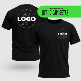 KIT 10 Camisetas Personalizadas com Sua Logo ou Estampa Preferida - 100% Algodão