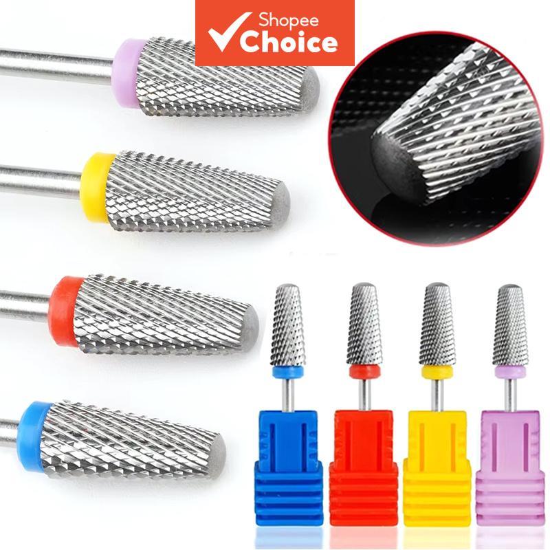 Kit 1/2/4 Peças Broca de Unhas com Topo Arredondado, Rotação Bidirecional para Remoção, Modelagem e Limpeza de