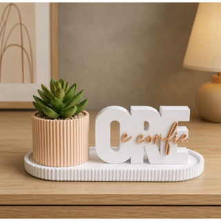 Kit Decorativo Ore e Confie com Vaso e Bandeja | Decoração Religiosa Moderna para Sala, Q…