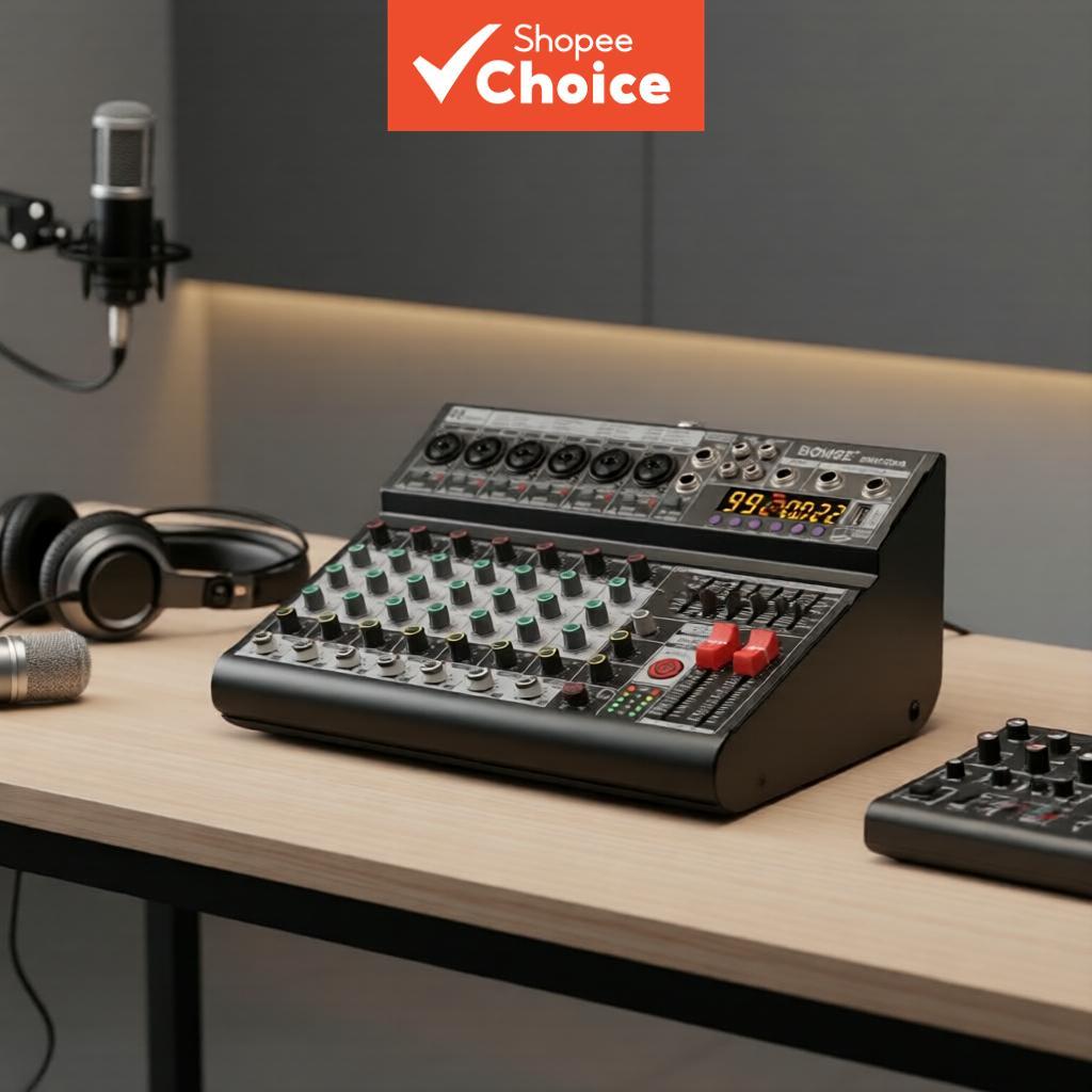 BOMGE 4/6/8 Mesa de Som Digital Bluetooth 99 DSP 48V Phantom Power para Podcast 