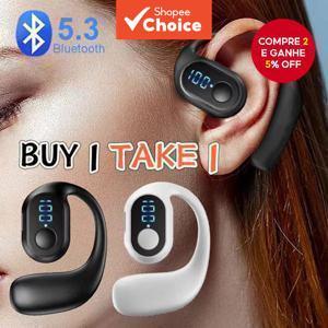  Compre 1 e leve 2 - Fones de Ouvido Branco & Branco, Fones de Ouvido Bluetooth 5.3 Sem Fio à Prova d'Água, Bateria de