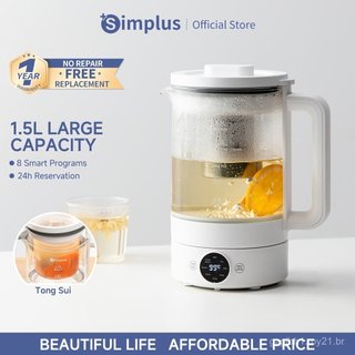 Simplus Health Pot: Uma chaleira elétrica versátil projetada para uso doméstico, com capacidade de 1,5 litros, temporiza