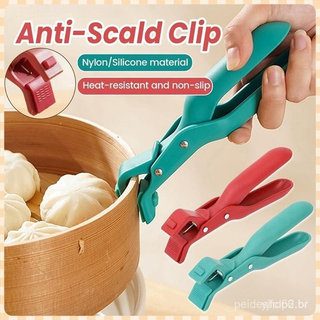 Clipe Multifuncional Anti-Queimadura para Tigelas – Clipe de Silicone Antiderrapante para Alimentos Quentes
