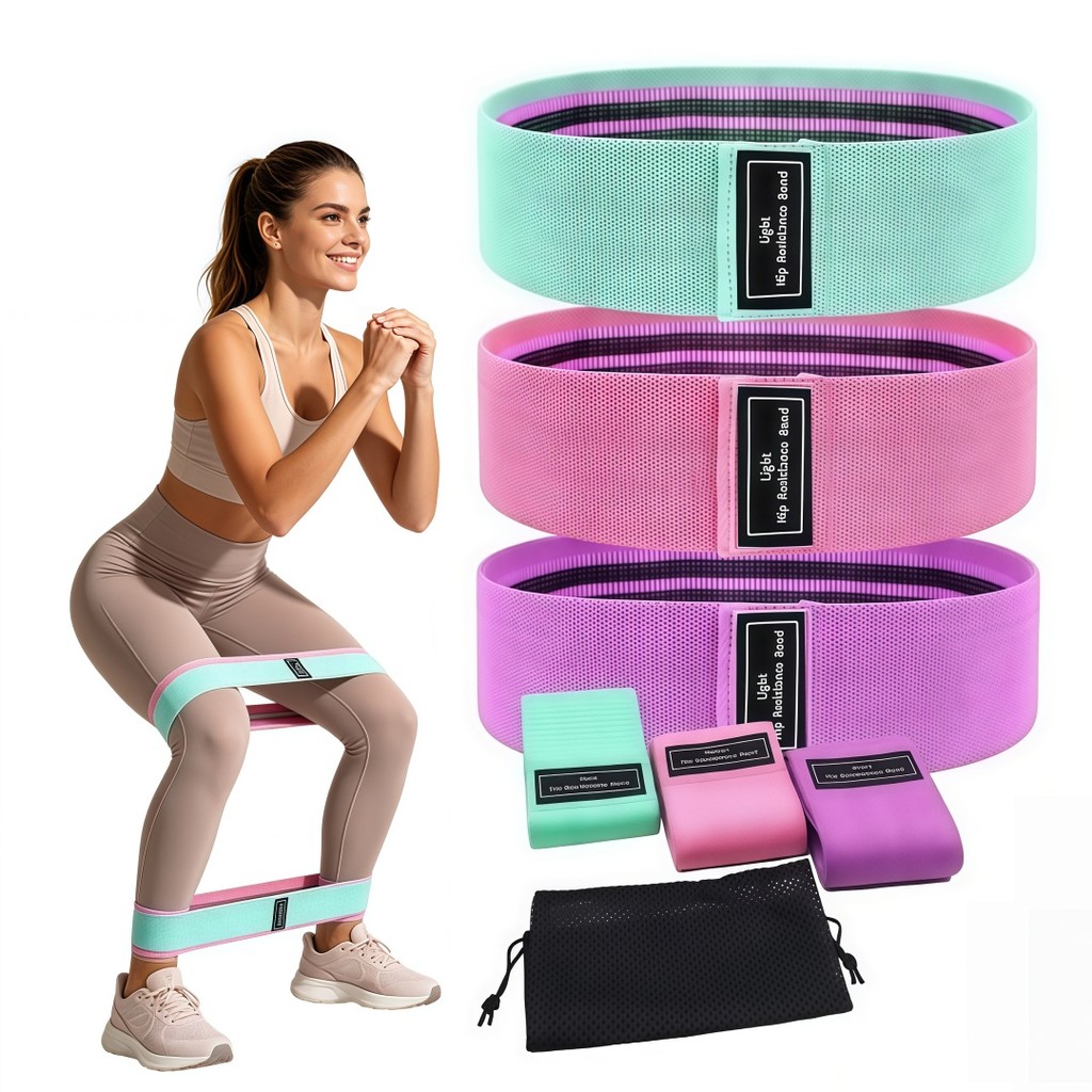 Faixas Elásticas de Resistência 3 Níveis – Yoga/Pilates/Treino Funcional, Essencial para Academia em Casa