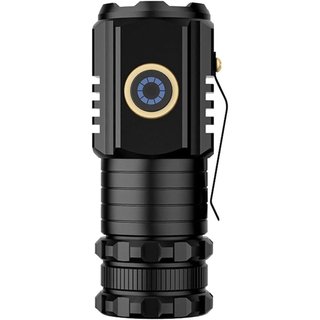 Lanterna de Alta Luminosidade Recarregável, Mini Lanterna LED Portátil e Resistente, Lanterna de Mão à Prova d'Água e Po