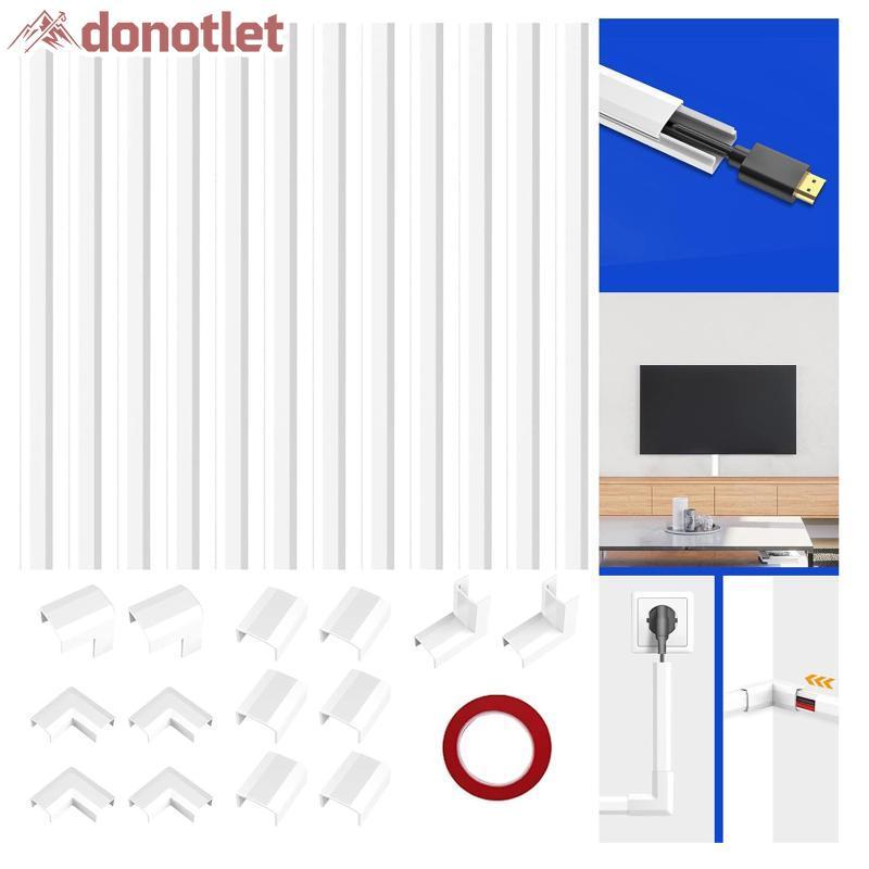 Donotlet Kit De Pista De Cabo Capa De Parede 10 Peças Conjunto Corretivo De Fio Para Home Theater Escritório TV Esconden
