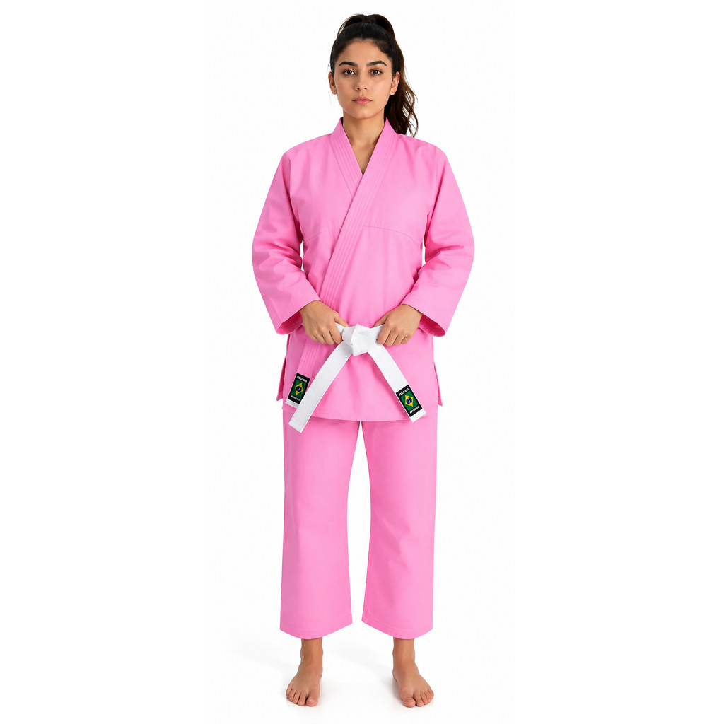 Kimono Infantil Reforçado Para Crianças E Adolescentes Iniciantes Jiu Jitsu Judô C/ Faixa