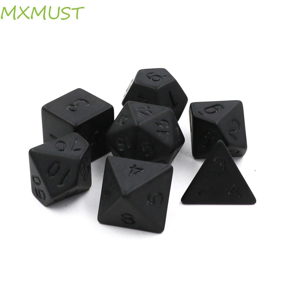 MXMUST Preto RPG Dice Set 7 Pçs/Durável Jogo Brinquedos Jogos De Tabuleiro De Família Festa Em Brinquedo Educacional