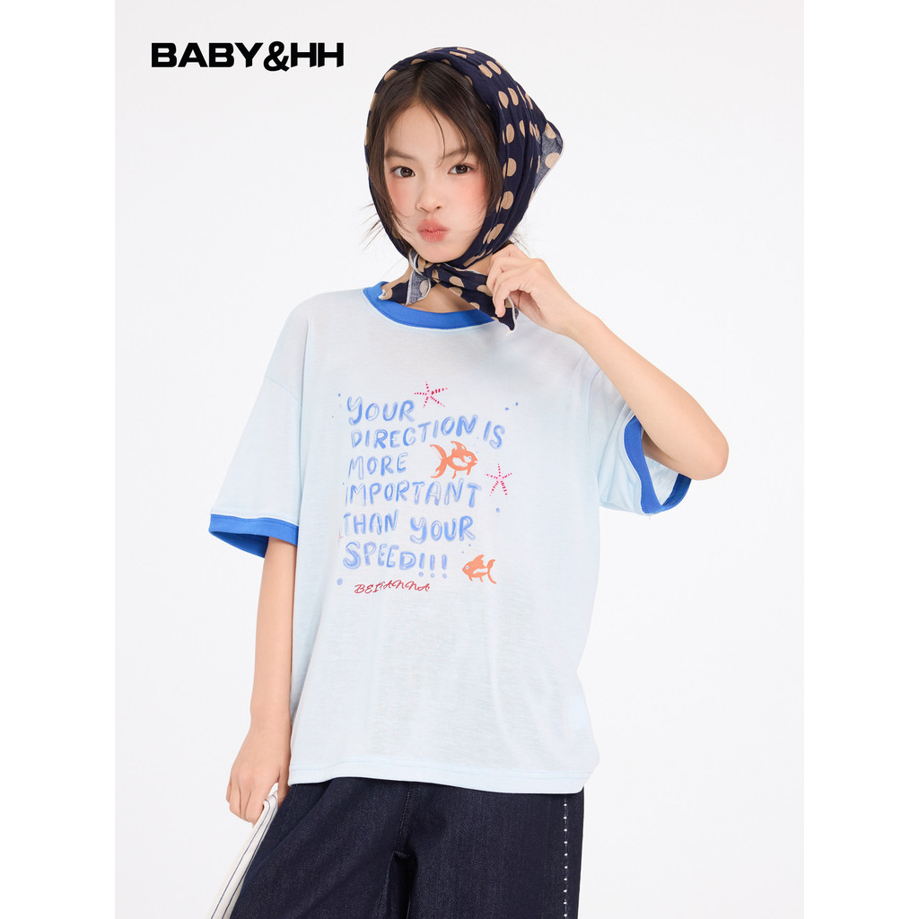Meninas verão estilo coreano contraste cor manga curta camiseta 2026 novo estilo crianças meninas Super bonito gelo meia