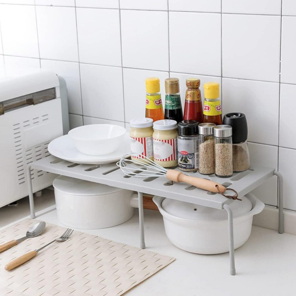 Prateleira Organizadora Extensível Multiuso  para Utensílios de Cozinha Suporte para Temperos/Sapatos/Utensílios