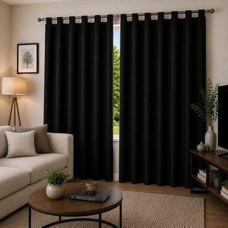 Cortina Blackout PVC 280x220cm Preta Alça Ilhós Vida Pratika