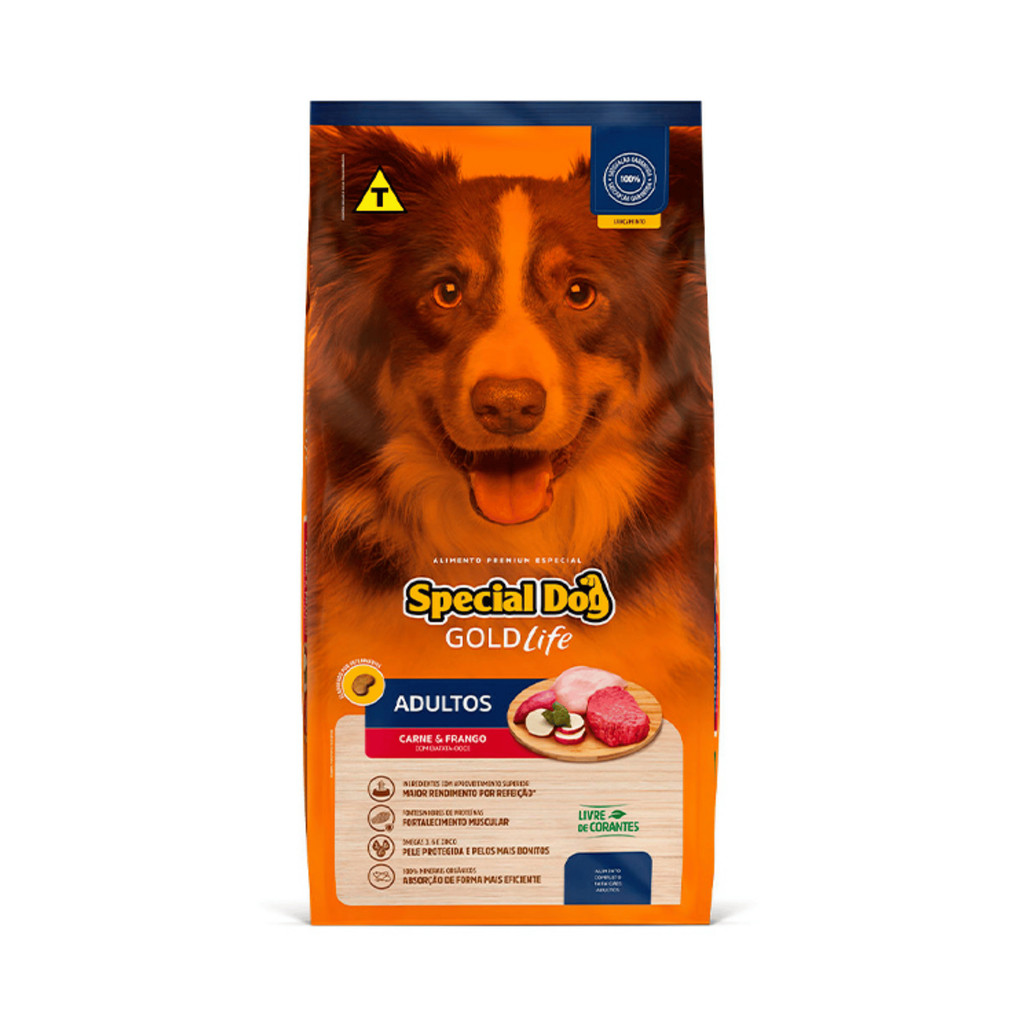 Ração Special Dog Gold Life Premium para Cães Adultos Sabor Carne e Frango 10,1kg
