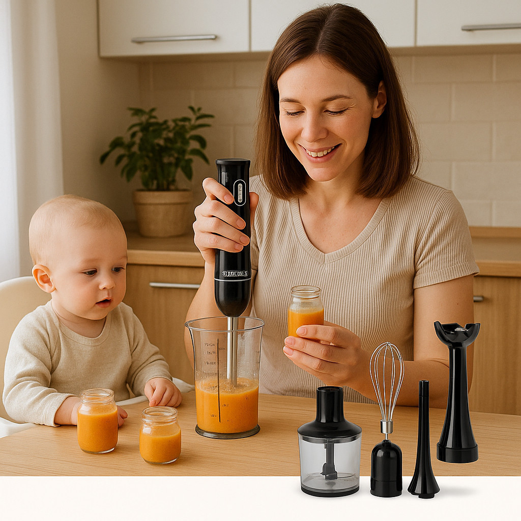 Mixer 3 em 1 Processador Alimentos Batedor Elétrico Misturador Vitaminas Sopas Molho