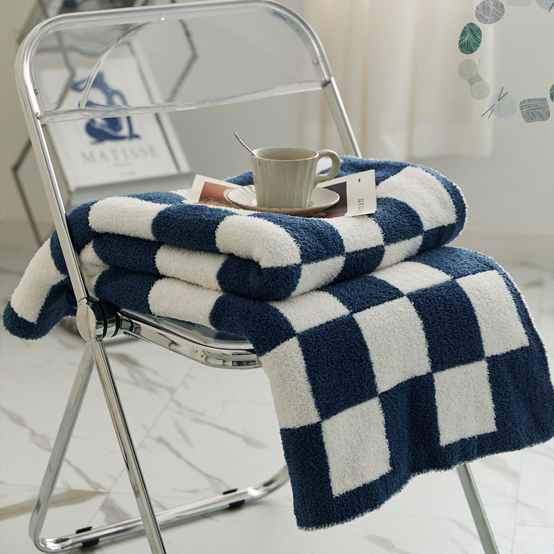 Ins Nordic Checkerboard Cobertor Luz Luxo Cobertor Primavera Verão Colcha Fina Sofá Cobertor Verão Fresco Colcha Coberto