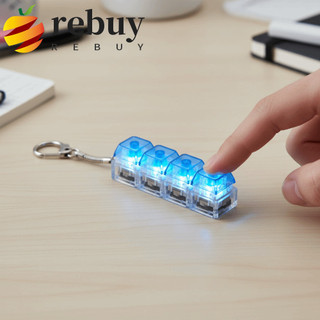 REBUY1 Pingente de Chave de Cristal, Teclado Luminoso LED Transparente, Luz A8J7
