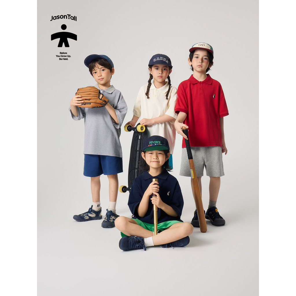 [Malha frisada piso algodão] simples cor sólida bordado crianças camisa polo de manga curta camiseta do bebê topo roupas