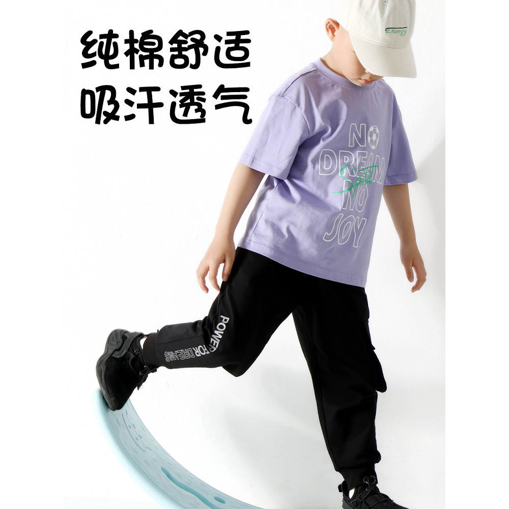 Crianças roupas infantis meninos camiseta 2026 novo estilo verão médio grande crianças de manga curta puro algodão respi