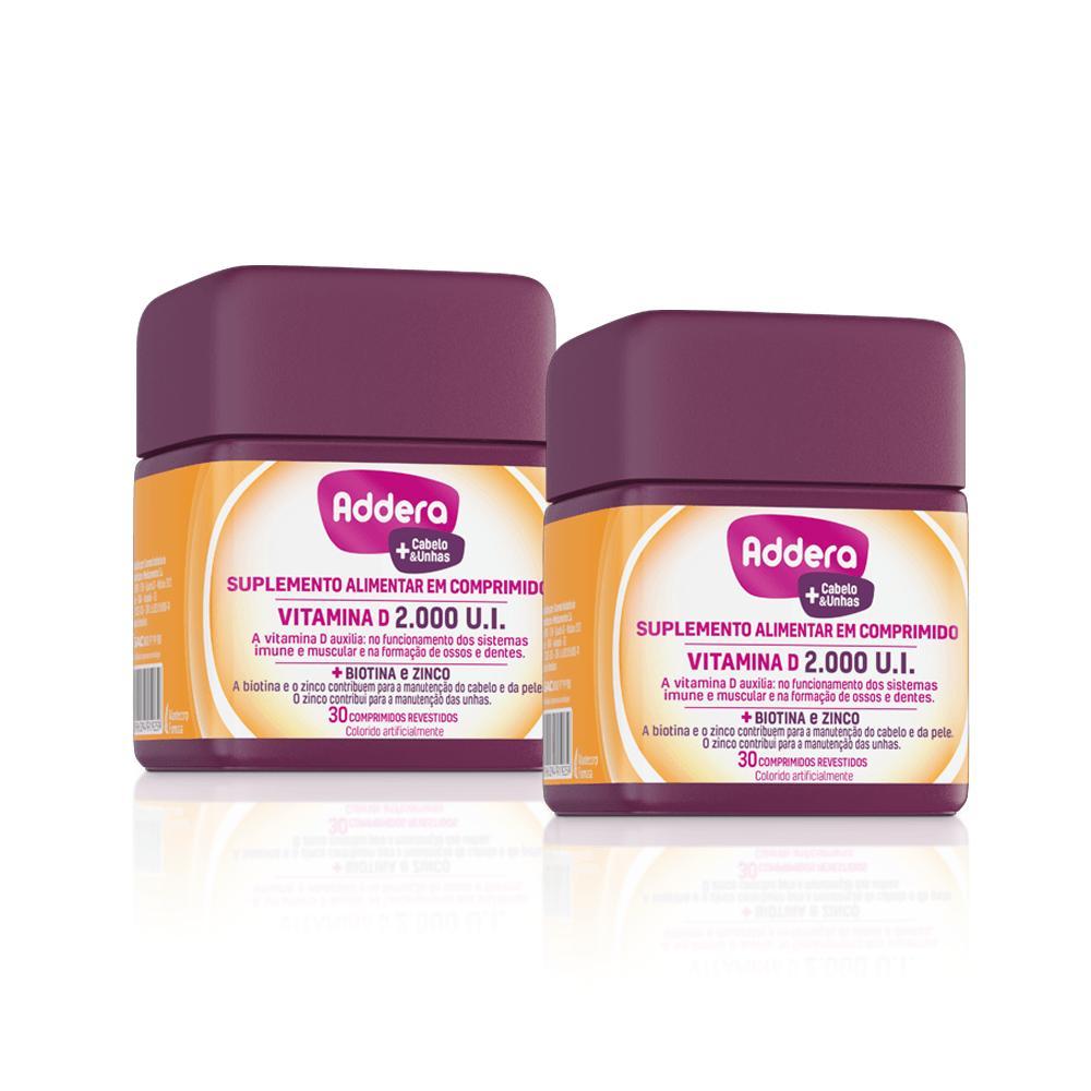 Kit Vitamina D Addera +Cabelo & Unhas 2.000UI - 30 Comprimidos