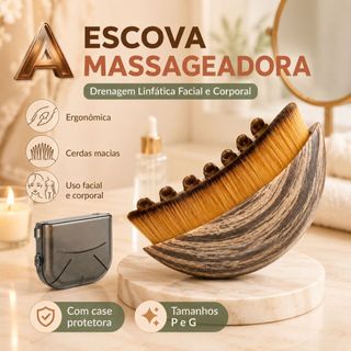 Escova para Drenagem Linfática Facial Corporal Massageadora