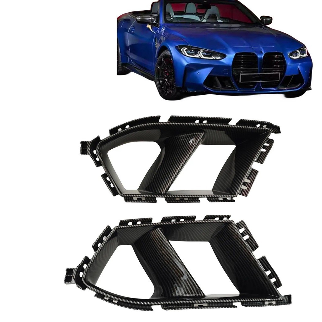 Guarnição De Ventilação De Ar Lateral Do Para-Choque Dianteiro BMW G80 M3 G82 G83 M4 2021-2024 Preto Brilhante Luz De Ne