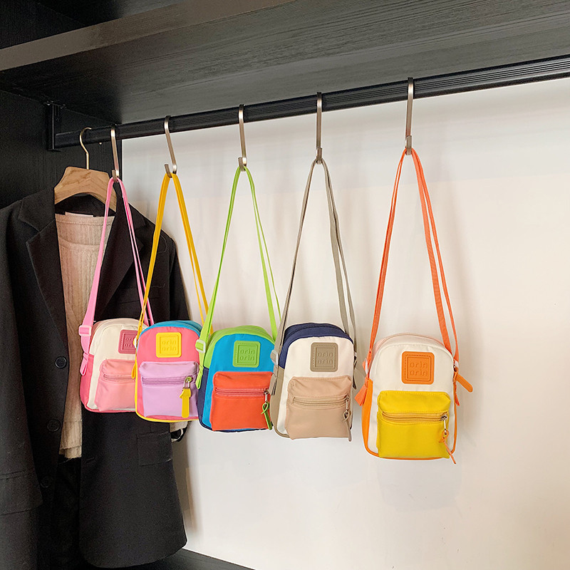 Bolsa de bebê pequena moda dopamina cor combinando bolsa mensageiro infantil na moda legal meninos meninas mudança bolsa