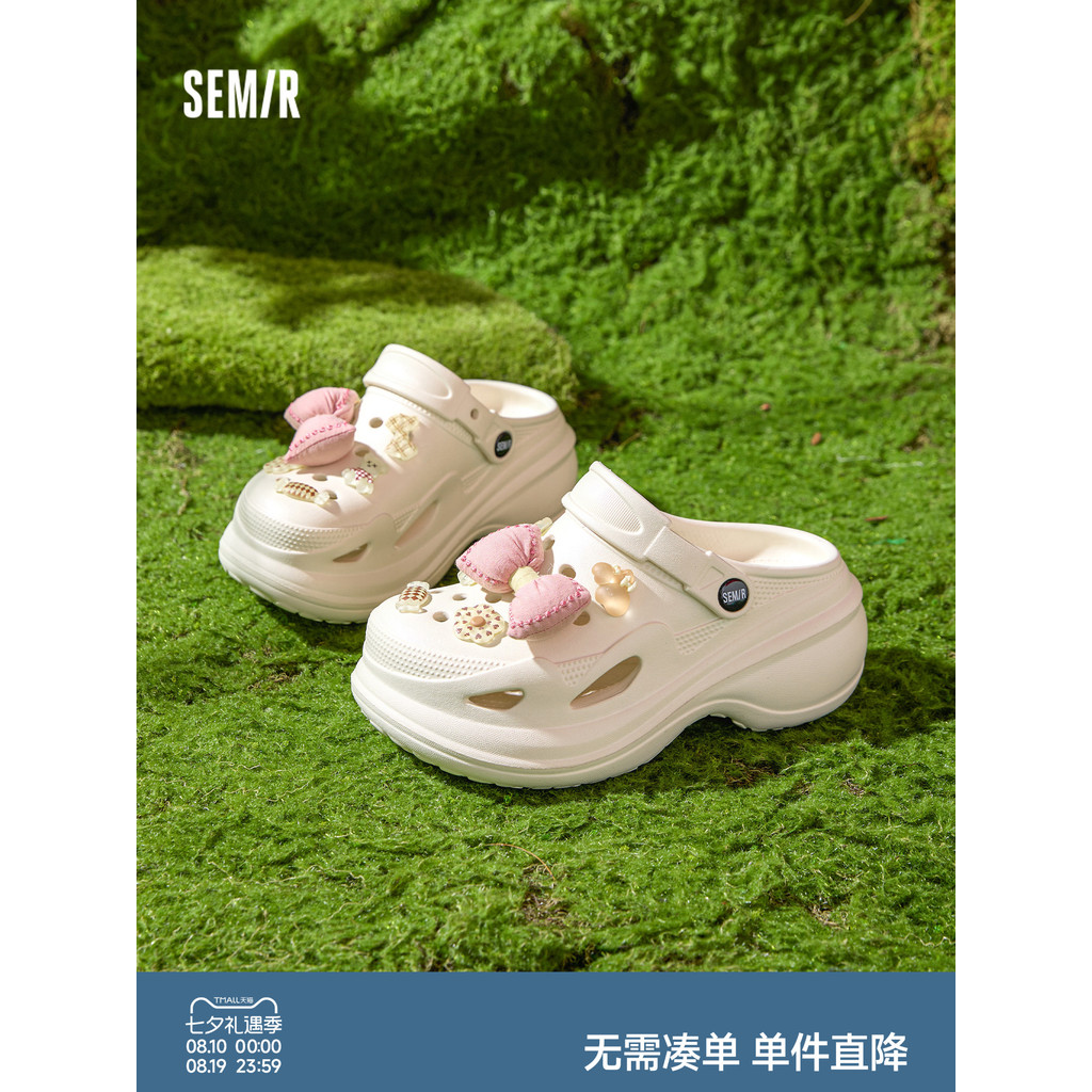 Semir sapatos femininos buraco sapatos 2026 verão novo estilo de sola grossa exterior usar sapatos de praia feminino pis