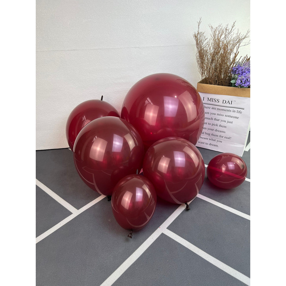 Natal engrossado cristal borgonha balão decoração do jardim de infância 17cm 33cm 40 60cm 120cm mesma cor balão