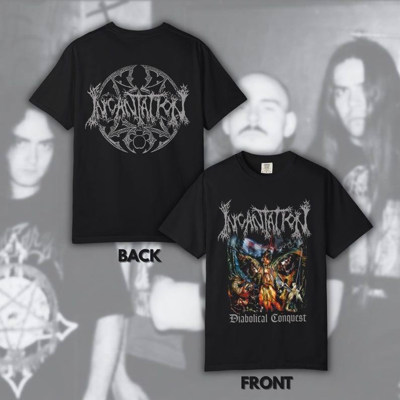 「Algodão Premium Unissex」Soul Tee Camiseta Incantation Diabolical Conquest moderna elegante premium streetwear
