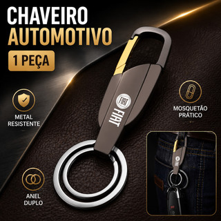 Chaveiro De Carro De Metal Fiat Abarth Com Mosquetão De Liberação Rápida E Duplo Para Argo Cronos Mobi Pulse Fastback To