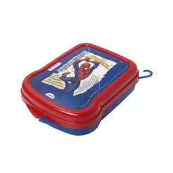 Sanduicheira Homem Aranha com Tampa Fixa Lancheira Porta Pão Passeio Azul Marvel Plasútil