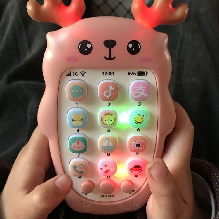 Brinquedos educativos para bebês, podem morder, simulação de 1 a 2 anos, crianças, telefone musical, telefone de bebê, m