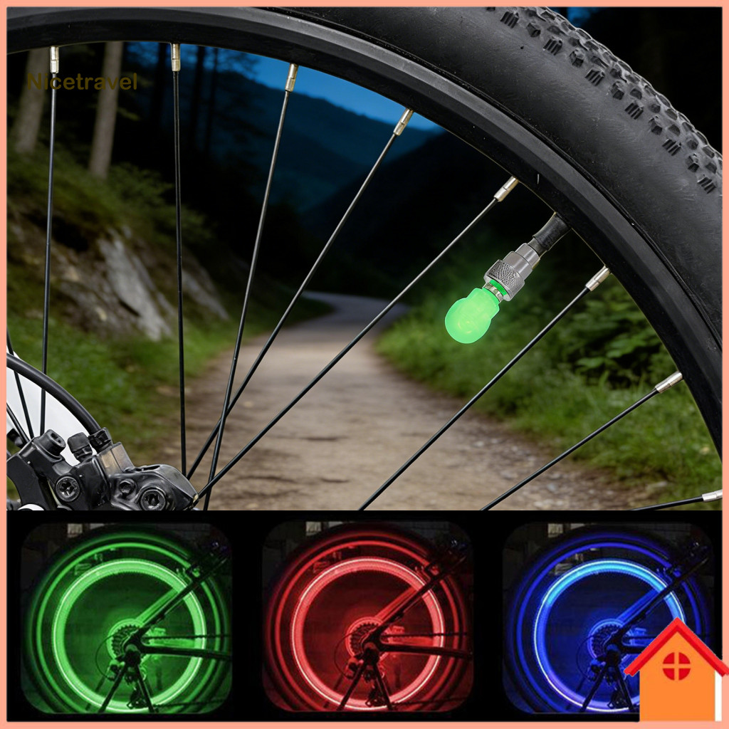 Bicycle Tire Valve Lamp 2/4pcs Bike Light Led Wheel Smart Sensor Colorful Night Riding Accessories for Mountain Road Bik