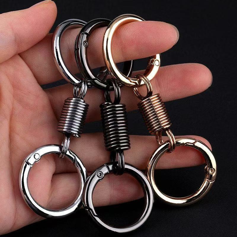 Chaveiro anel anel primavera duplo anel chaveiro fivela cintura pingente Premium veículo elétrico chaveiro de Metal