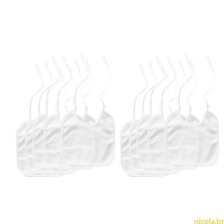 Nic 10 Peças Babadores Bebê Para Pintura Panos Limpeza Boca Branco Babador