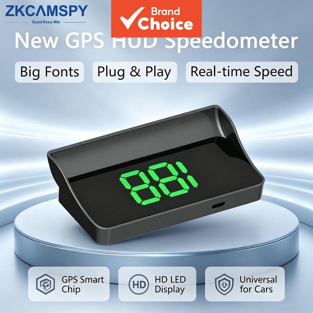 Velocímetro Gps Digital Hud LCD Projetor Fontes Grandes Medidor De Velocidade Kmh Com Luz De Fundo Branca/Verde