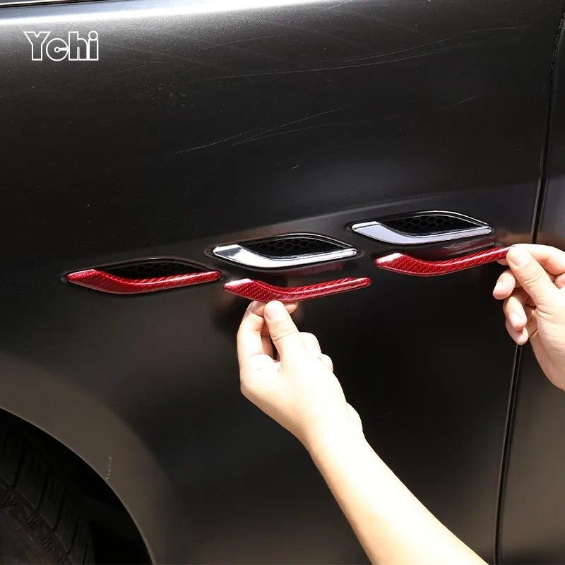 Para Maserati Ghibli 2014-21 Real Fibra De Carbono Lateral Ventilação Ar Fender Capa Roda Do Carro Lado Saída De Guarniç